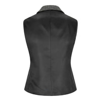 Ženski siv tvid telovnik z vzorcem ribje kosti, krojen kroj iz 20. let prejšnjega stoletja, vintage retro