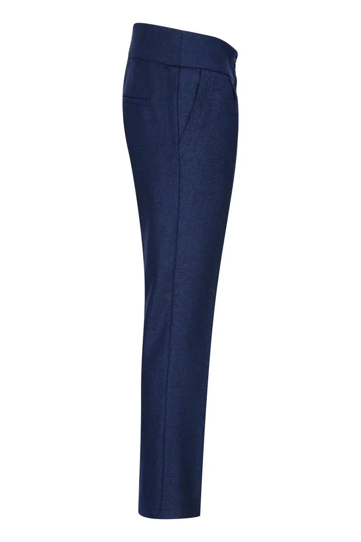 Ženske tvid hlače z vzorcem ribje kosti, temno modre, vintage, klasični Gatsbyjevi naglavni hlačnici iz 20. let prejšnjega stoletja