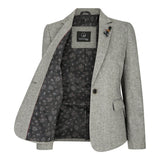 wsn03 - Ženski tvid siv blazer suknjič Elow Patch Peaky 1920s