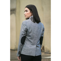 wsn03 - Ženski tvid siv blazer suknjič Elow Patch Peaky 1920s