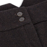 Ženske tvid hlače z vzorcem ribje kosti, rjave, vintage krojene, klasične elegantne, iz 20. let prejšnjega stoletja