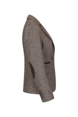 Ženski blazer, vintage blinderji iz 20. let prejšnjega stoletja, rjav, ribja kost, krojen kroj