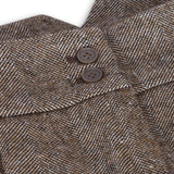 Ženske tvid hlače, vintage blinders iz 20. let prejšnjega stoletja, rjave barve, krojen kroj z vzorcem ribje kosti