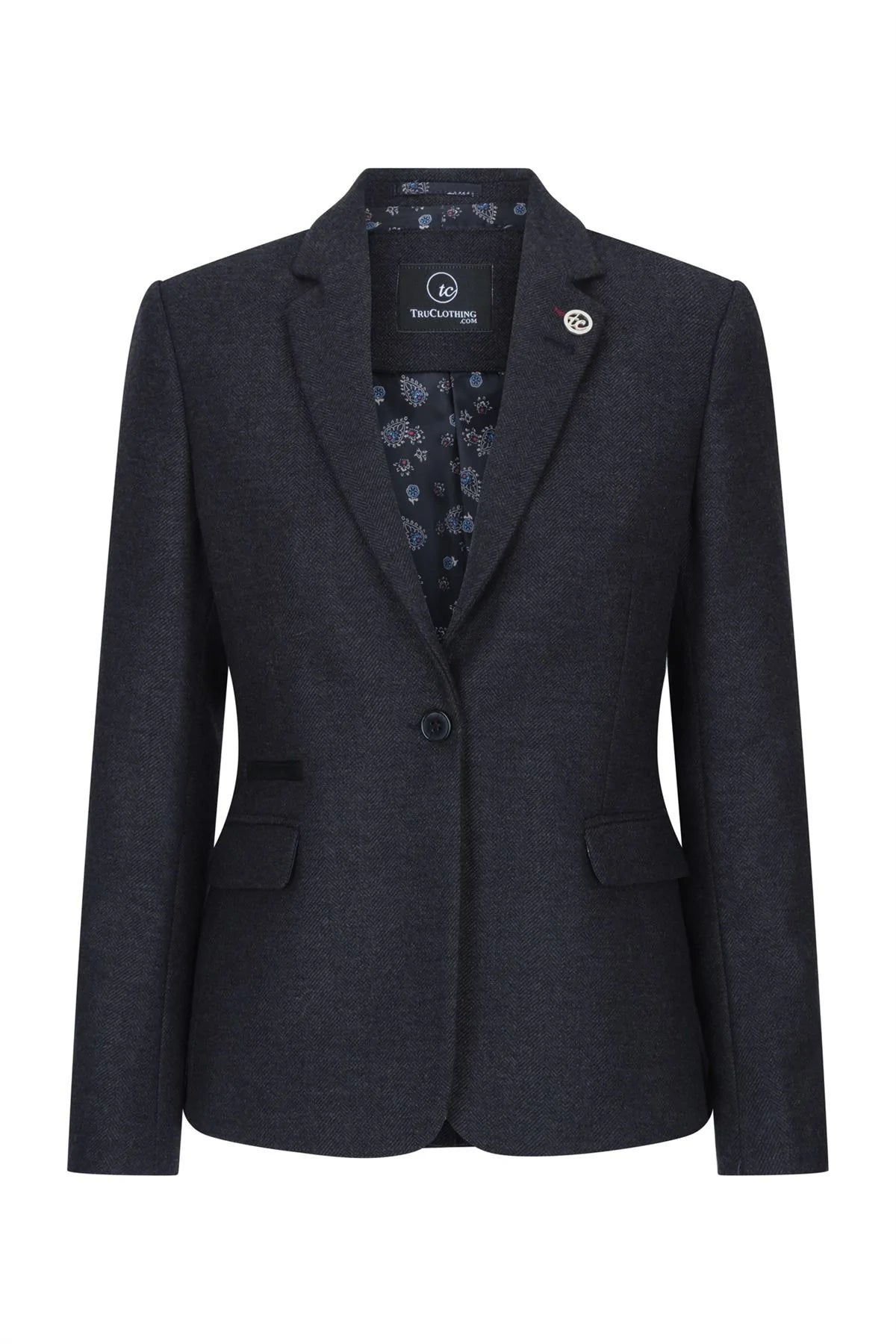 Ženske Črna jakna Tvid Ribja kost Volna Klasična Elegantna Casual Vintage 1920-ta